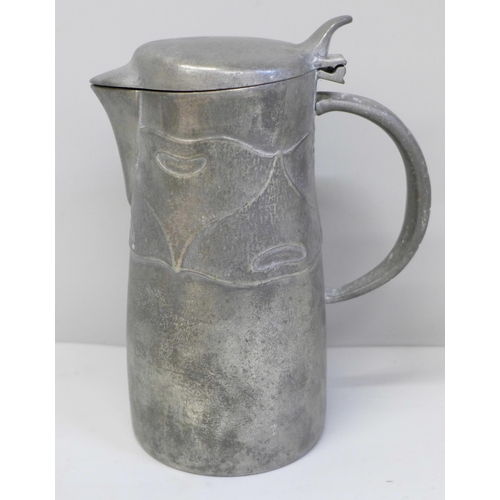 626 - A Liberty & Co Tudric pewter lidded jug, designed by Archibald Knox