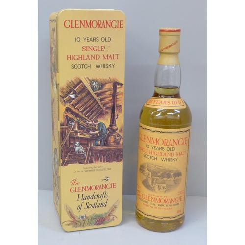 670 - One bottle of 1990s Glenmorangie 10 Years Old Single Highland Malt Scotch Whisky in Handcrafts of Sc... 