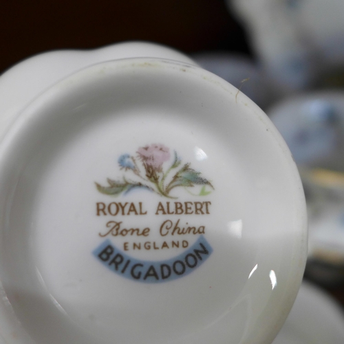 676 - A Royal Albert Brigadoon six setting tea set with milk jug and sugar bowl