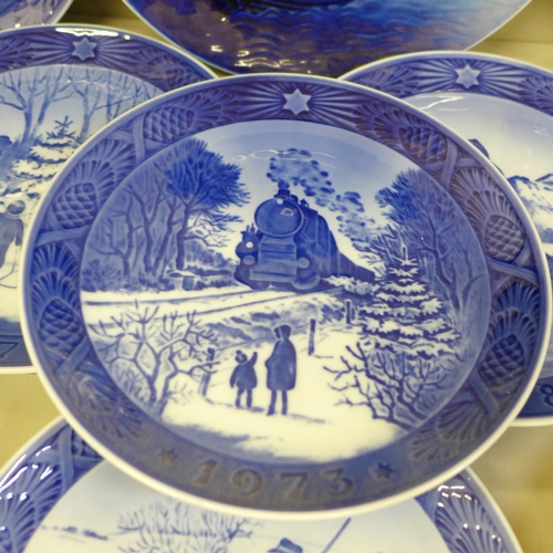 683 - Eight Royal Copenhagen Christmas plates and one other