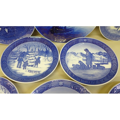 683 - Eight Royal Copenhagen Christmas plates and one other