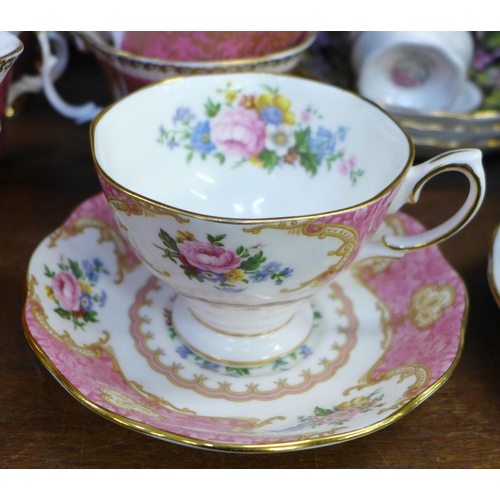 688 - A collection of Royal Albert mixed china including a Lady Carlyle cup and saucer, fourteen Buckingha... 