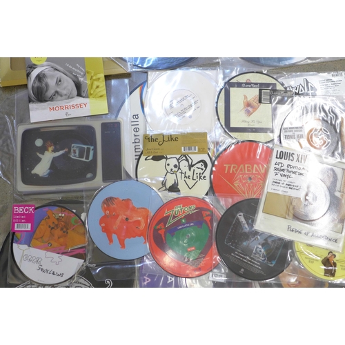 696 - Twenty-five picture discs and coloured vinyls