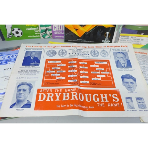 702 - Football memorabilia; programmes for home and away games of Scottish teams including European games ... 