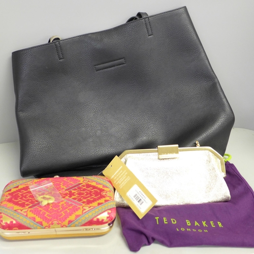 800 - Three handbags including a Ted Baker evening bag