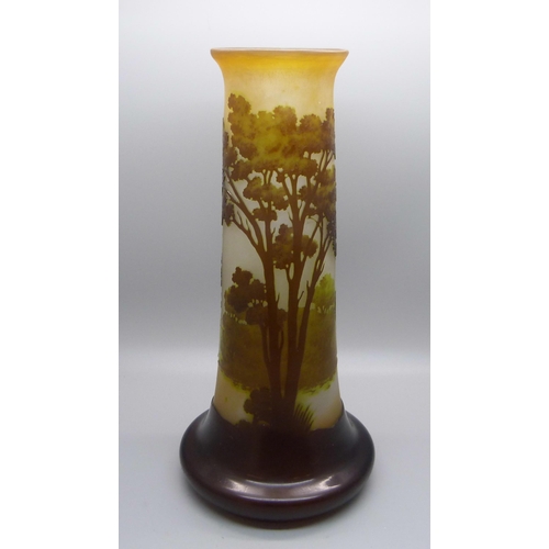 877 - A Galle cameo glass vase, 24cm