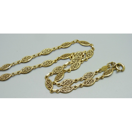 985 - A 9ct gold necklace, 6.8g, 45cm