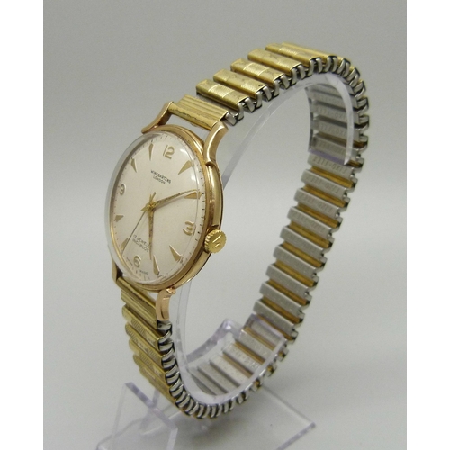 999 - A Winegartens London 9ct gold cased wristwatch, Birmingham 1961