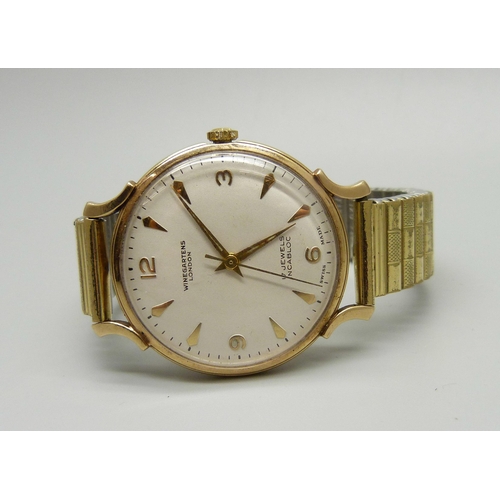 999 - A Winegartens London 9ct gold cased wristwatch, Birmingham 1961