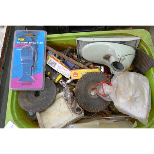 2039 - Box of assorted tools inc. Allen keys, basin wrenches, hammers, etc.