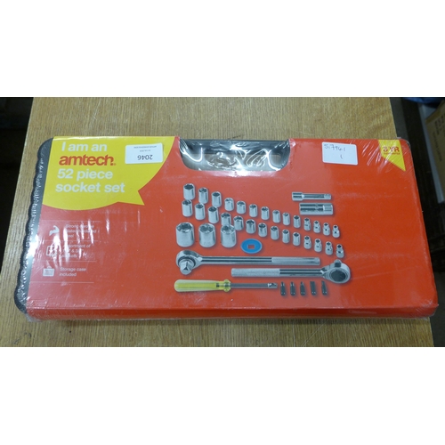 2046 - Amtech 52 piece socket set -sealed and unused