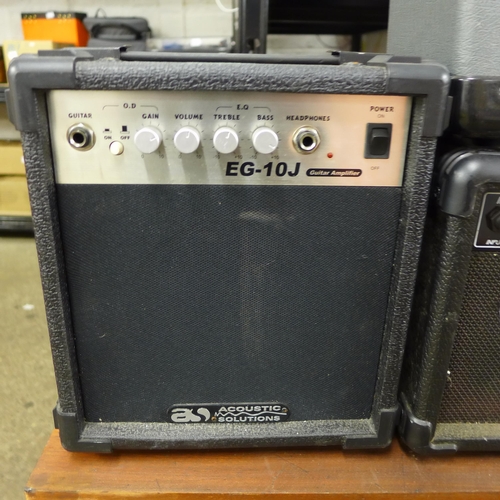 2129 - Rocket 10 amp, BB Blaster amp, Acoustic Solutions EG-105 & Benson G10 amp