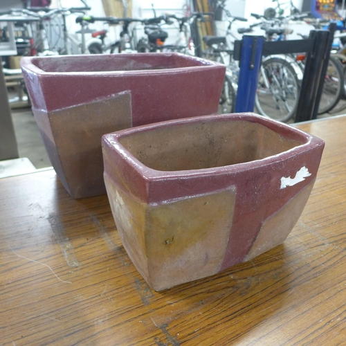 2232 - 5 Glazed plant pots