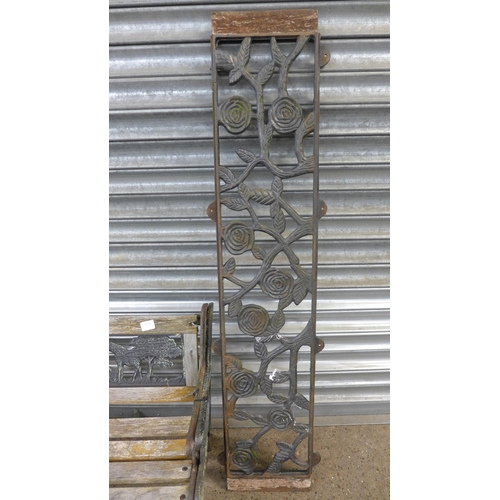 2246 - 4 sets of bench ends, one with back and mini ornate bench