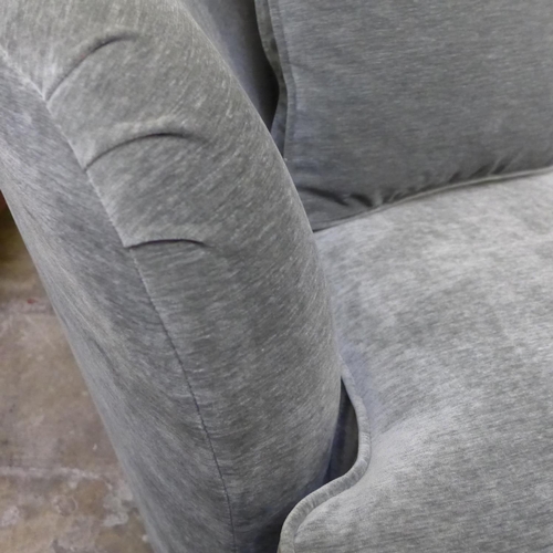 1453 - A frosted grey velvet swivel loveseat