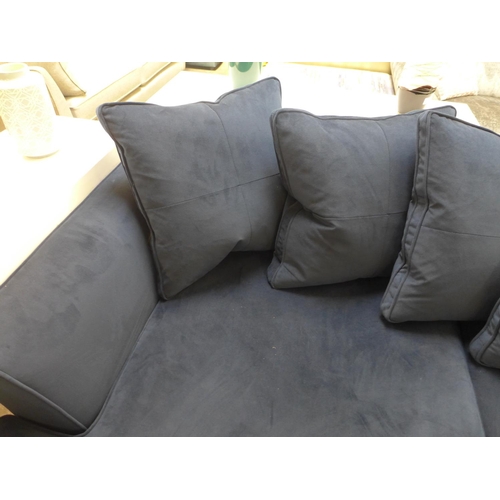 1463 - A midnight blue velvet RHF corner sofa