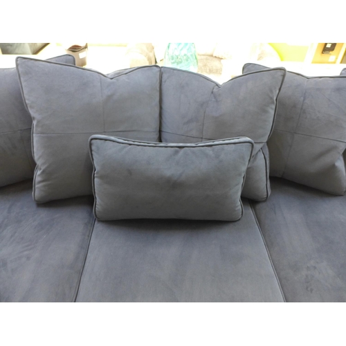 1463 - A midnight blue velvet RHF corner sofa