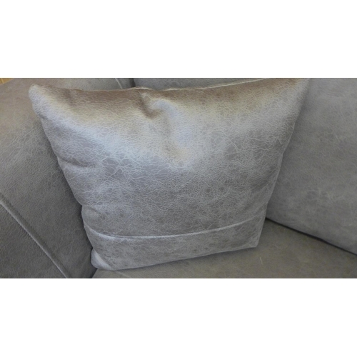 1509 - A grey vegan leather five seater corner sofa