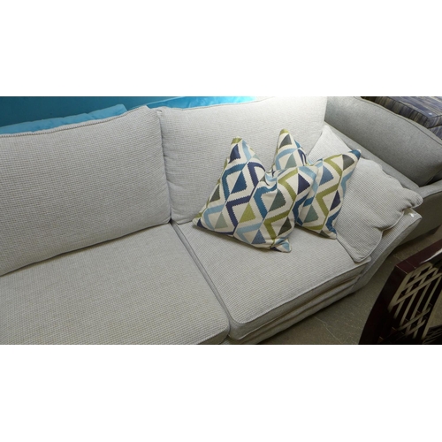 1530 - An oatmeal upholstered LHF corner sofa