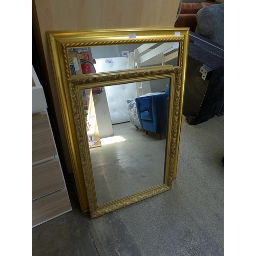 1649 - Two gilt framed rectangular mirrors