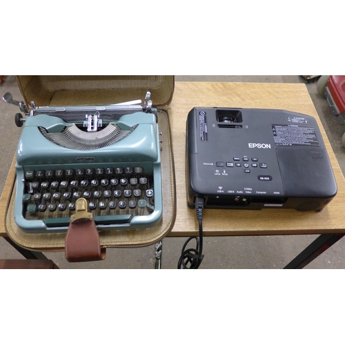 2136 - An Imperial typewriter and a projector