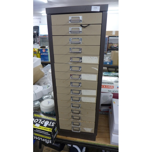 2286 - Bisley style 15 multi-drawer cabinet