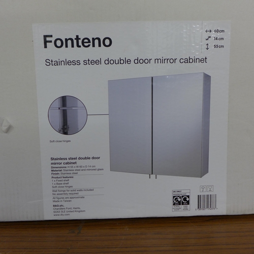 2314 - Fonteno stainless steel double door mirror cabinet