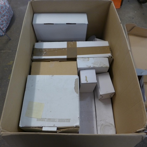 2342 - Large quantity of chrome boxed taps, shower heads, shower thermostatic valves, sinks drains, etc.