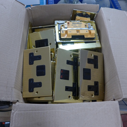 2344A - Box of brass sockets and switches