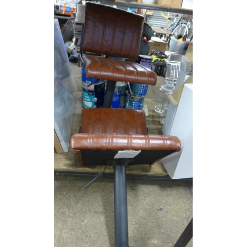 2451 - Two brown bar stools (needs bases)