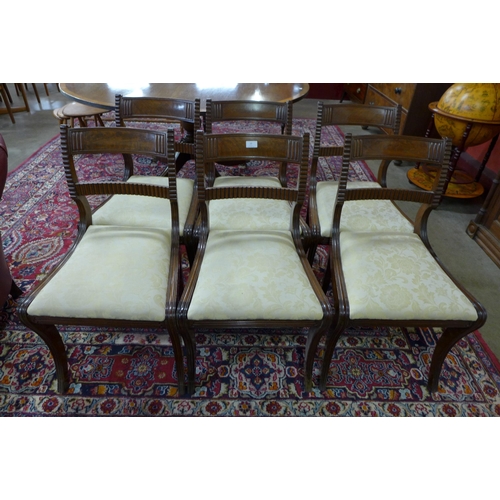 13 - A set of six Regency mahogany dining chairs