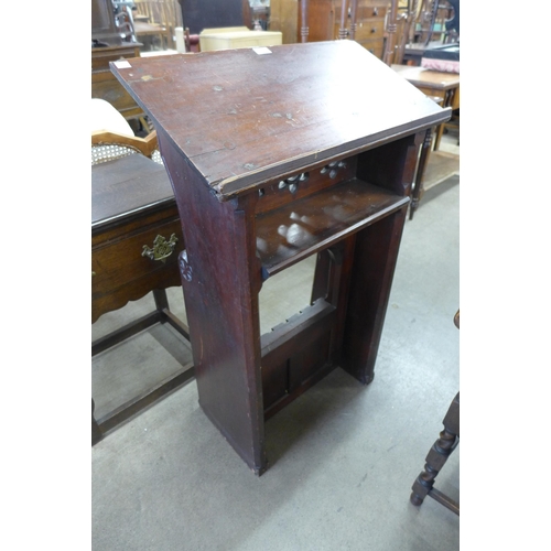 168 - A Victorian Gothic Revival pitch pine lectern