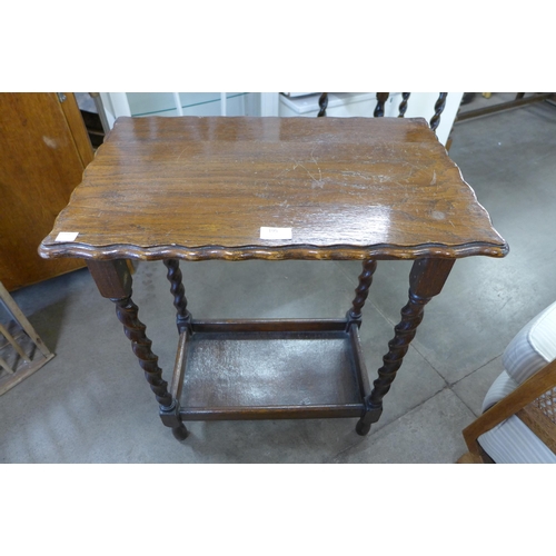 195 - An oak barleytwist occasional table