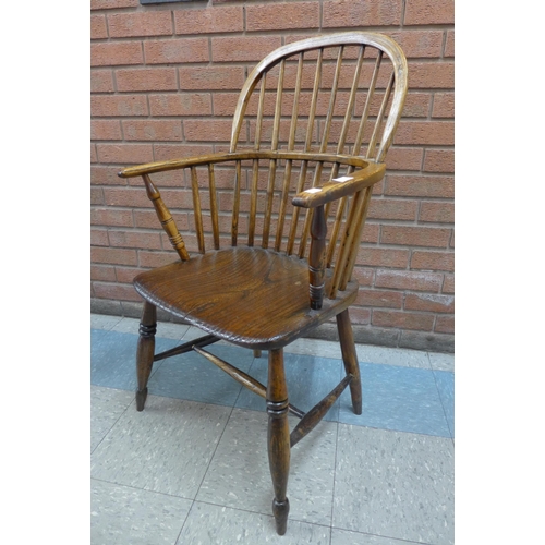 2 - A pair of similar Victorian elm and ash Windsor chairs