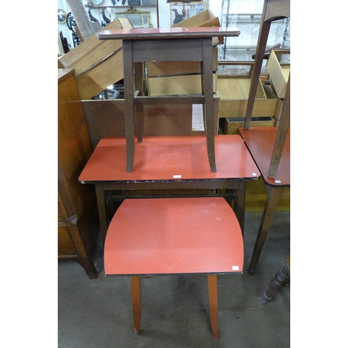 216 - Three vintage beech and Formica topped kitchen tables