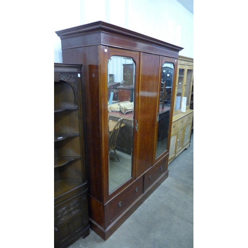 230 - An Edward VII inlaid mahogany wardrobe