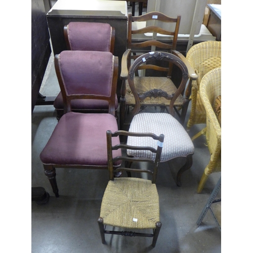 235 - Five assorted Victorian chairs