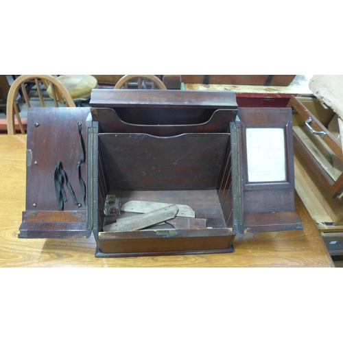 273 - A Victorian mahogany desk top stationary/letter cabinet