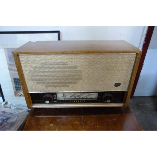 280 - Two vintage valve radios and a record player