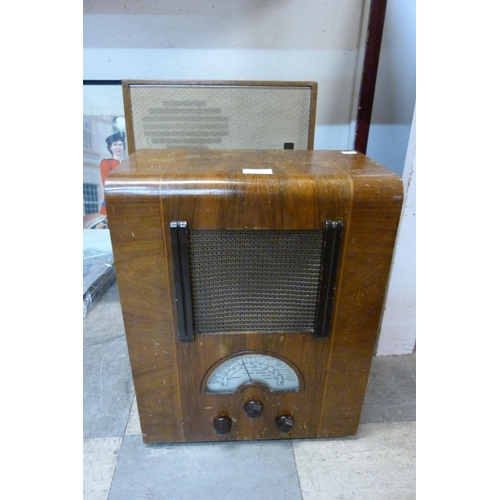 280 - Two vintage valve radios and a record player