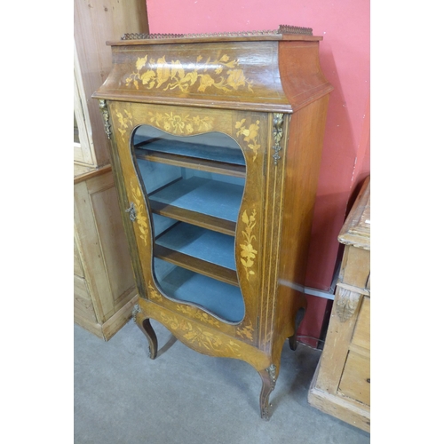 30 - A 19th Century French marquetry inlaid rosewood and gilt metal mounted vitrine