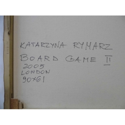 346 - Katarzyna Rymarz (Polish), Board Game II, oil on canvas, dated 2005, 91x61cm, unframed