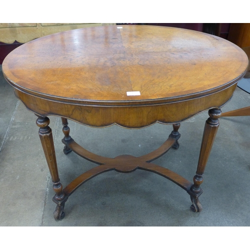 4 - A George I style walnut oval centre table