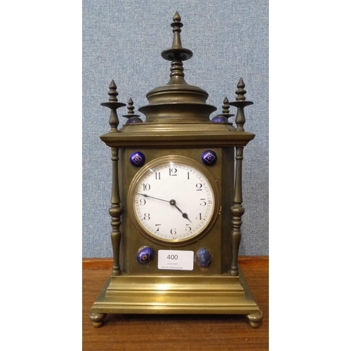 400 - A 19th Century French brass mantel timepiece