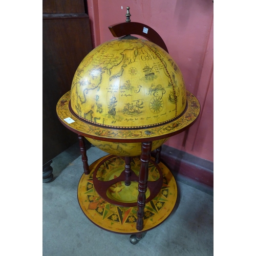 44 - A terrestrial globe cocktail cabinet/trolley