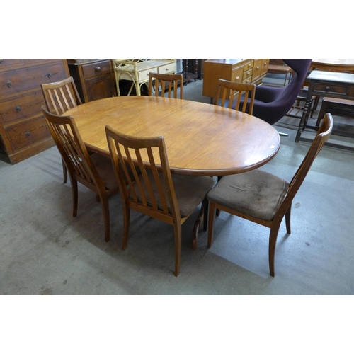 45 - A G-Plan Fresco teak extending dining table and six chairs