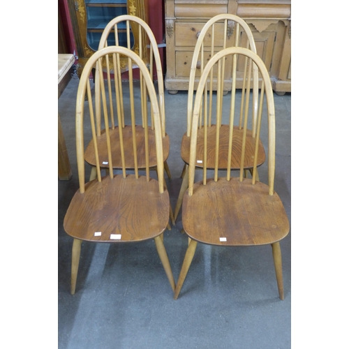 74 - A set of Ercol Blonde elm and beech Quaker chairs