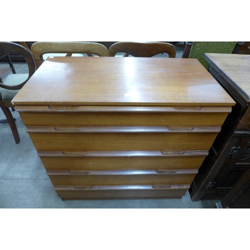 82 - A teak chest of drawers