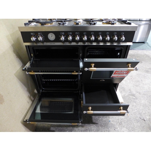 3011 - Bertazzoni Heritage Series 100cm Dual Fuel 6 Burner Range Cooker Inc Grill  - Matt Black , Original ... 