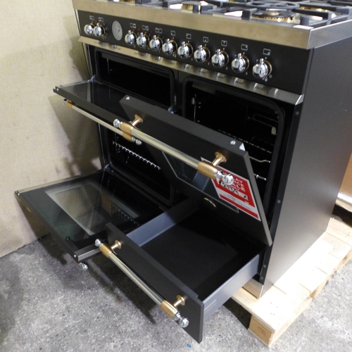 3011 - Bertazzoni Heritage Series 100cm Dual Fuel 6 Burner Range Cooker Inc Grill  - Matt Black , Original ... 